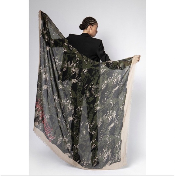 Zadig Voltaire delta camou Leo Scarf - Picture 1 of 5